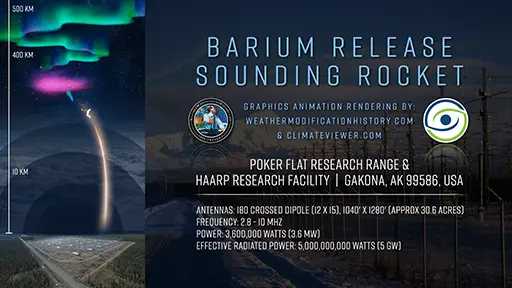 Barium Release Sounding Rocket, Poker Flat Research Range and HAARP