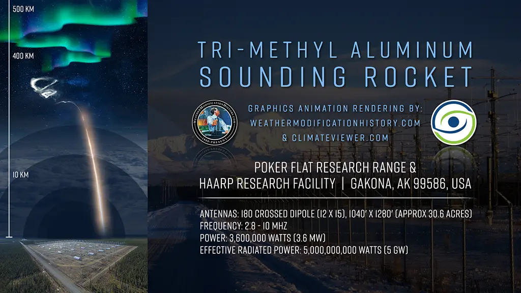 Tri-Methyl Aluminum Release Sounding Rocket, Poker Flat Research Range and HAARP
