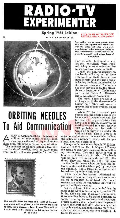 Newspapers 1961 04 01 man made ionosphere composed of millions of metal needles.webp