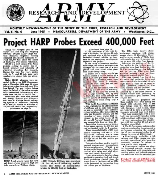 Newspapers 1965 06 01 project harp probes exceed 400000ft.webp