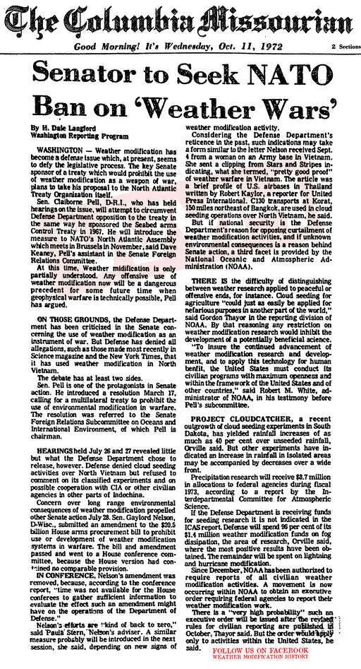 Newspapers 1972 10 11 senator to seek NAT o ban on weather wars.webp
