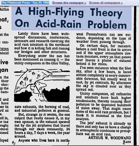 A High Flying Theory on Acid Rain Problem