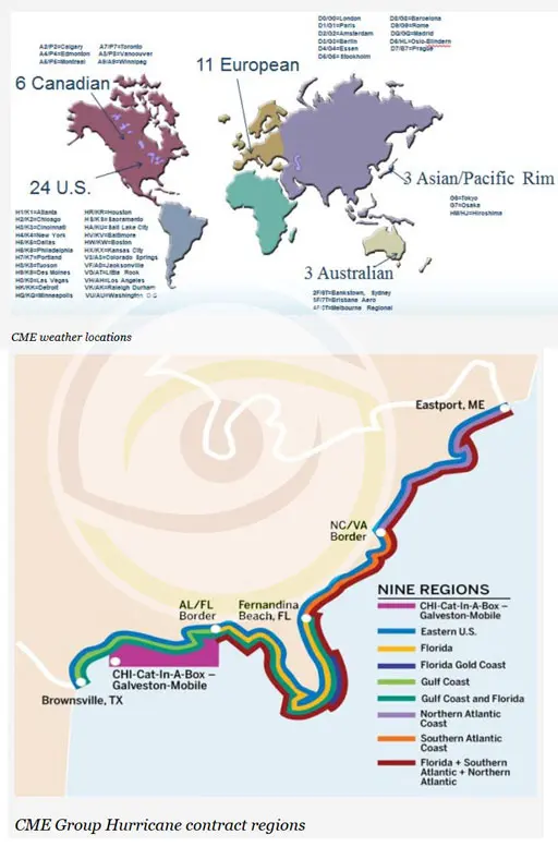 Cme group hurricane contract weather derivative regions.webp