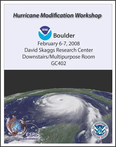 Department of homeland security and noaa hurricane modification workshop report 2008 logo.webp