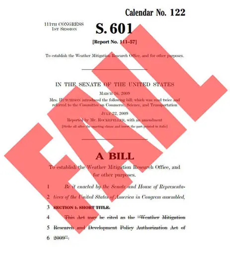 Weather Mitigation Research and Development Policy Authorization Act of 2009