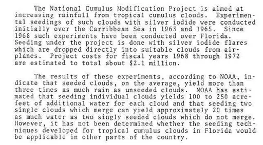 National Cumulus Modification Project