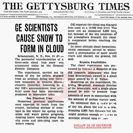 1946 11 14 general electric scientists cause snow to form in cloud.webp