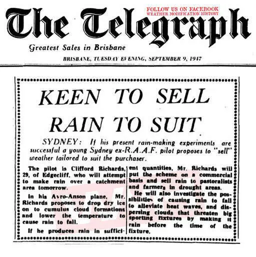 1947 09 09 sydney pilot keen to sell rain to farmers.webp