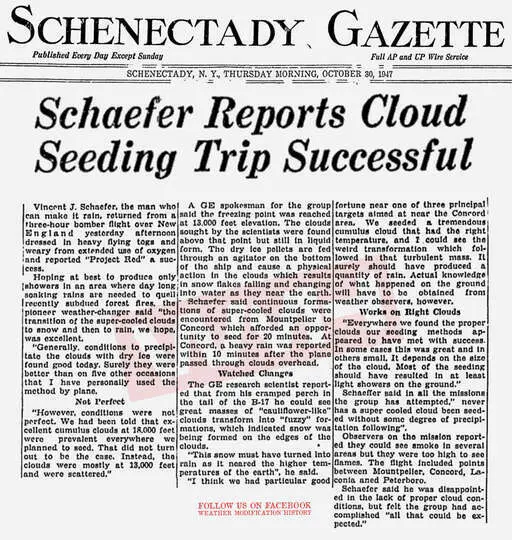 1947 10 30 general electric cloud seeding project reported a success.webp