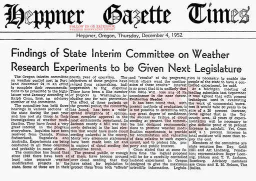 1952 12 04 oregon weather control committee proposes new legislation on weather results.webp