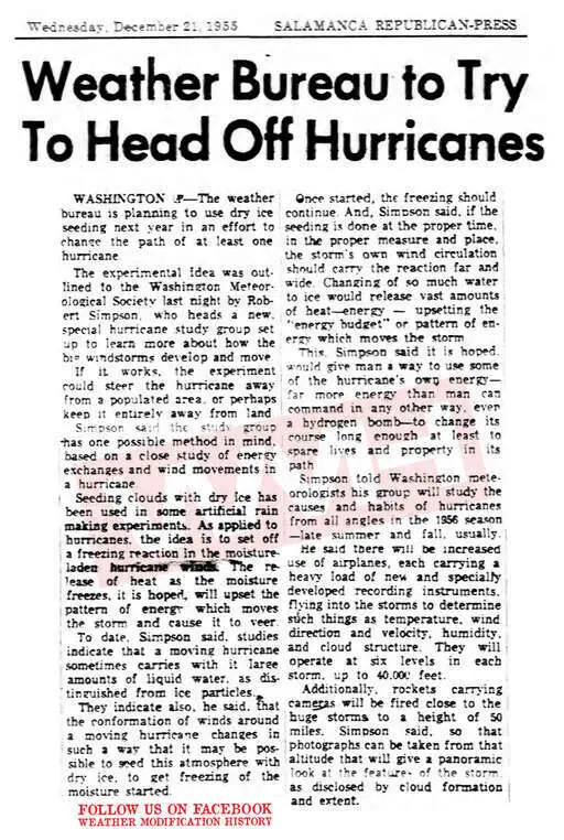 1955 12 21 weather bureau to try to head off hurricanes.webp