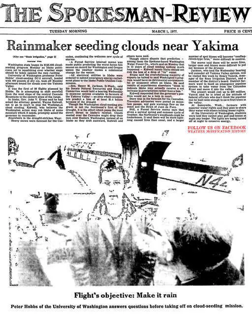 1977 03 01 university of washington professor uses aircraft loaded with 400lbs of dry ice to seed clouds near yakima valley.webp