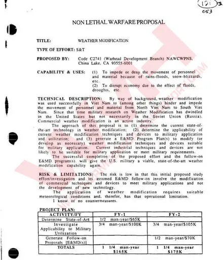 FOIA Reveals U.S. Navy Weather Modification Program Still Active at China Lake